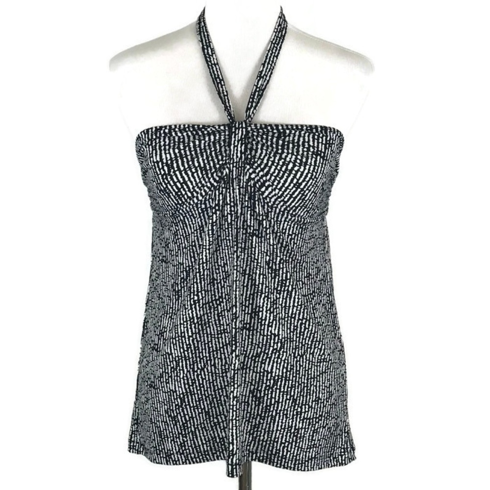Ann Taylor Womens Shirt Size XS Black White Halter